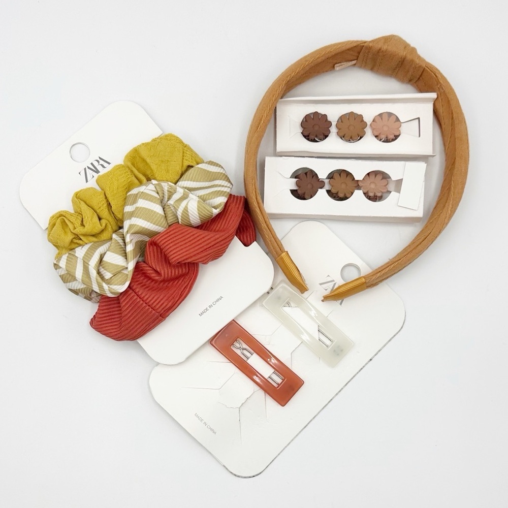 Zara Kids/Girls Yellow and Red Hair Accessories Collection/Bundle.